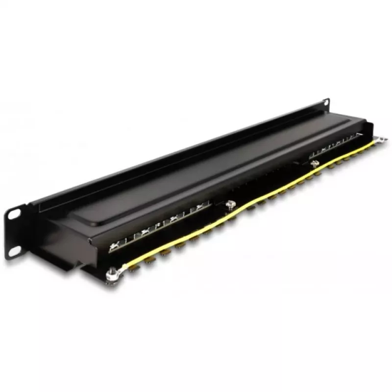 DeLOCK 66876 Patch panel 1U Cat6a čierny kovový