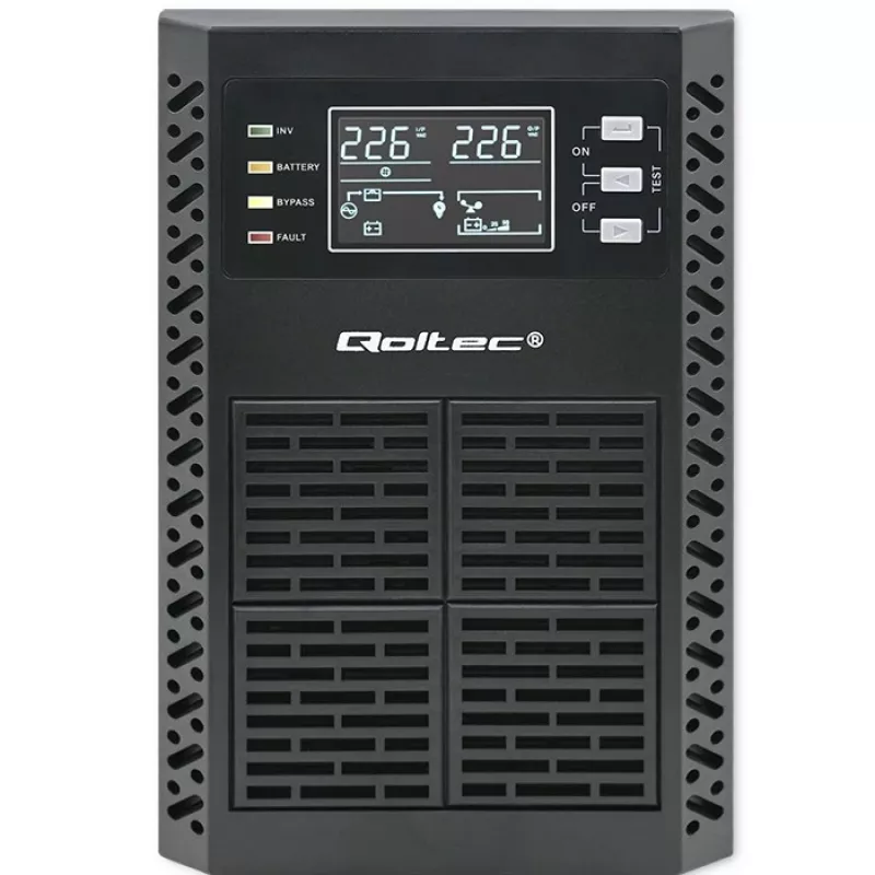 Qoltec UPS záložný zdroj | 1kVA | 1000W | účinník 1,0 | LCD | EPO | USB | Online