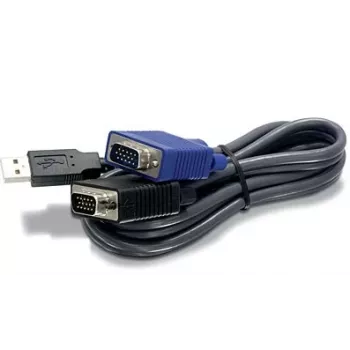 TRENDnet TK CU10 - kábel klávesnica / video / myš (KVM) - USB Type A, 4-pin, HD-15 (M) - HD-15 (M) - 3,1m - čierna (TK-CU10)