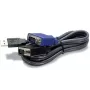 TRENDnet TK CU10 - kábel klávesnica / video / myš (KVM) - USB Type A, 4-pin, HD-15 (M) - HD-15 (M) - 3,1m - čierna (TK-CU10)