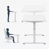 Písací stôl mark adler Leader 7.3 biely — výškovo nastaviteľná ergonomická pracovná stanica