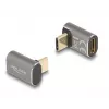 DeLOCK USB adaptér 40 Gbit/s USB Type-C PD 3.0 100 W konektor samec na konektor samica zahnutý 8K 60 Hz kovový