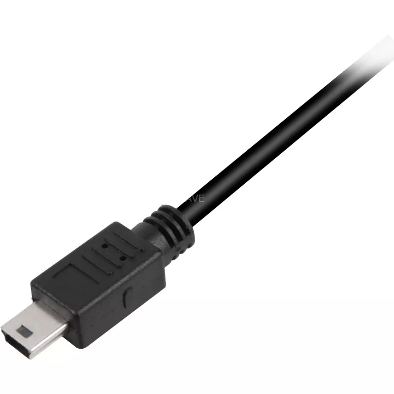 USB 2.0 kábel, USB-A konektor samec > Mini-USB konektor samec (čierny, 1,0 metra, dvojité tienenie)
