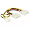 Interný napájací kábel DeLOCK 83658 0,39 m 3-pin na 2 x Molex 4-pin