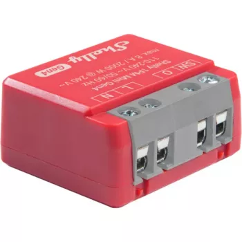 Shelly 1PM Mini Gen4 balenie 2 ks — Shelly Wi-Fi smart relé s meraním výkonu, kompaktná modulová konštrukcia