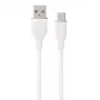 Silikónový kábel USB Type-A - Type-C (biela, 2 m)