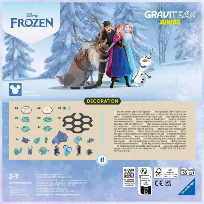 Ravensburger GraviTrax Junior rozširujúca sada Frozen Track 23861 – rozširujúca sada pre guľôčkovú dráhu GraviTrax Junior