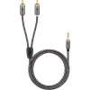 Goobay 65284. Konektor 1: 3.5mm, pohlavie konektora 1: samec, konektor 2: 2 x RCA, pohlavie konektora 2: samec, materiál kábla: K