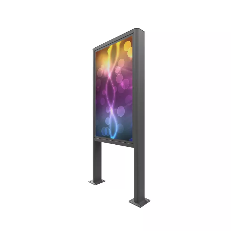 Edbak POK101 oceľové puzdro pre Digital Signage displej, čierna, na výšku 862x200x1981mm