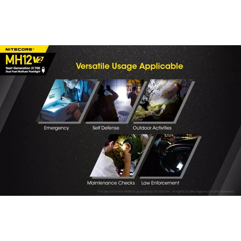 Ručná baterka Nitecore MH12 V2 čierna