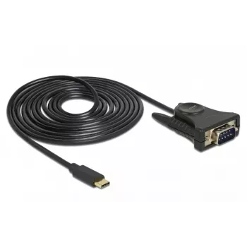Delock 62964 Adaptér USB-C na sériový DB9 RS-232, 1,8 m, čierny