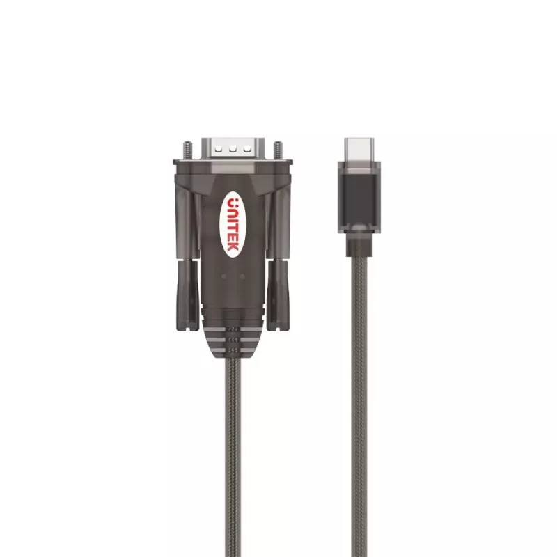 Unitek Y-1105K adaptér USB-C na RS-232, 1,5 m, čierny