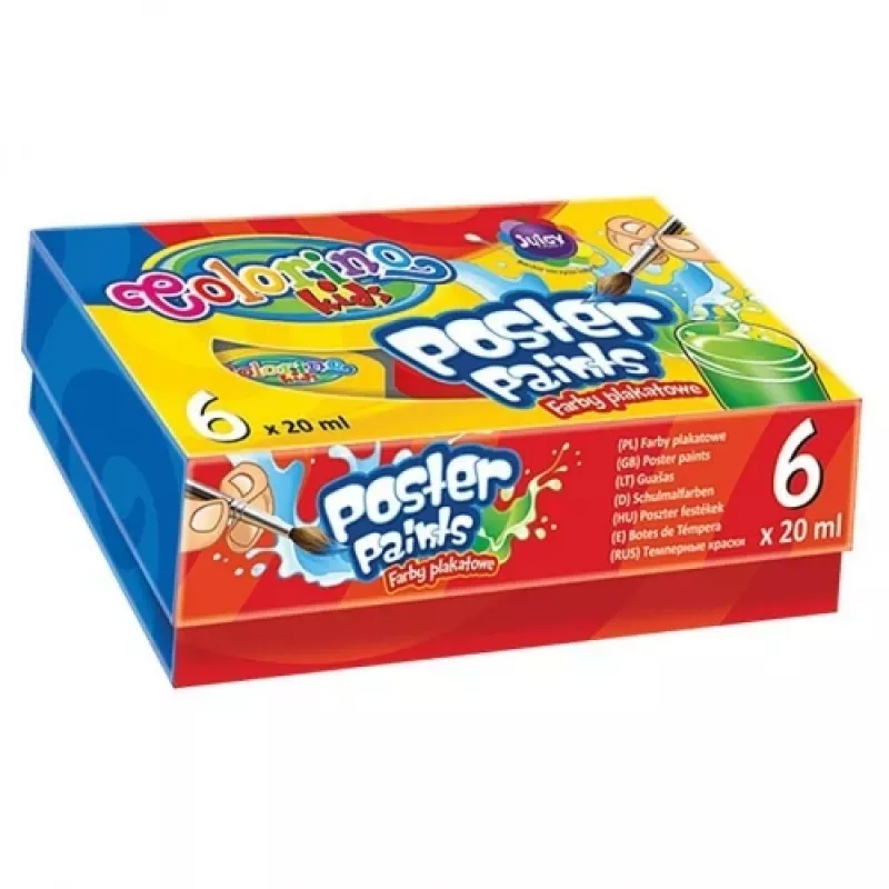 Colorino Kids plagátové farby 6 farieb 20 ml