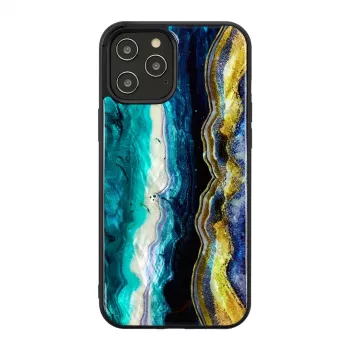 Ochranné puzdro iKins pre Apple iPhone 12 / 12 Pro — fialový achátový vzor