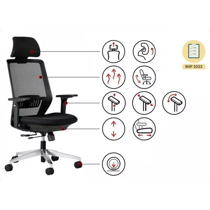 SPECTRUM ergonomická kancelárska stolička čierna
