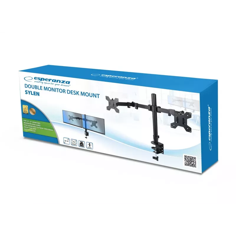 Esperanza ERW018 stolový držiak na dva monitory 10-27'' do 8 kg