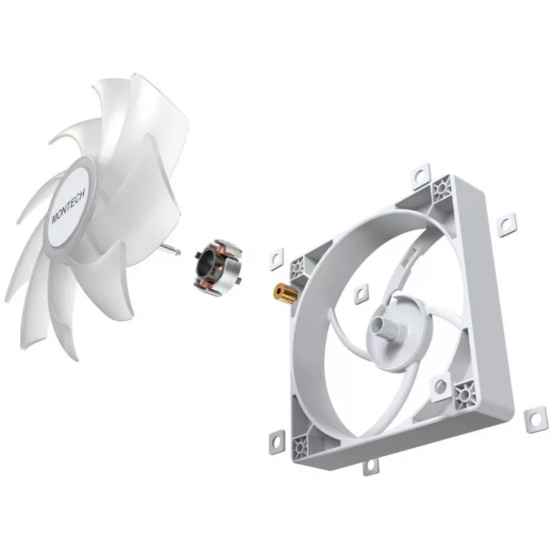 Sada ventilátorov do skrine Montech GF120 PWM ARGB 3-in-1 — 120-mm PWM ventilátor s ARGB osvetlením