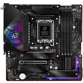Základná doska ASRock Phantom Gaming Z890M Riptide WiFi — Intel Z890, LGA1851, microATX, DDR5, 4x DIMM, 256GB, Wi‑Fi 6E, 2.5Gb LAN