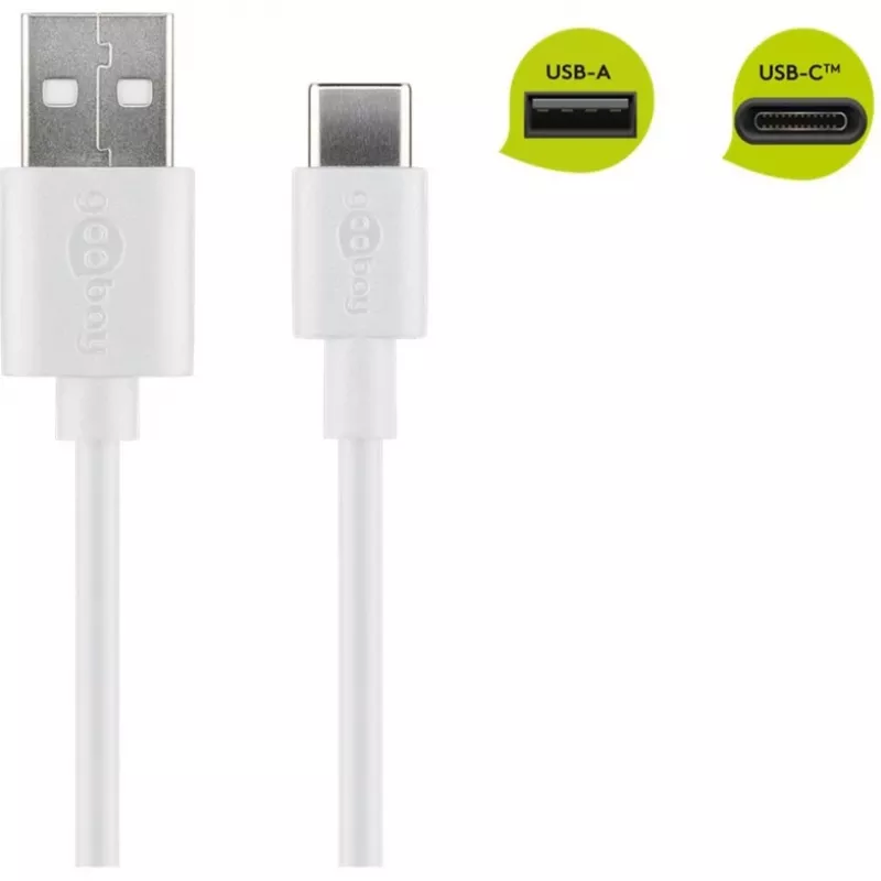 Wentronic 59130 2m USB A USB C konektor samec konektor samec biely USB kábel (59130)