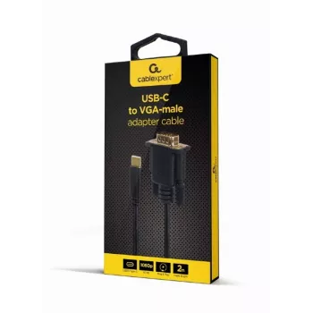 Gembird A-CM-VGAM-01 adaptérový kábel USB-C na VGA, 1920x1080 60 Hz, 2 m, čierny