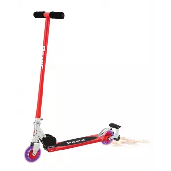 Klasická kolobežka Razor S Spark Sport — oceľový rám, skladacia, 2 kolieska, nožná brzda, pre deti od 8 rokov, maximálne zaťaženie 100 kg, čierna/červená