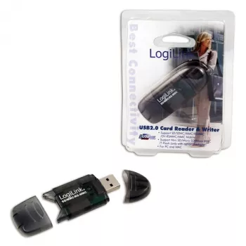 Čítačka kariet LOGILINK CR0007 USB 2.0 pre SD/MMC, čierna, až do 480 Mbit/s