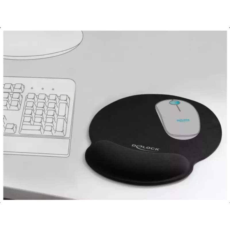 Delock ergonomická podložka pod myš s opierkou zápästia čierna 252x227 mm