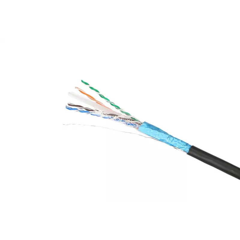 Sieťový kábel Extralink Twisted Pair CAT6 FTP (F/UTP) V2 Outdoor 305 M čierny