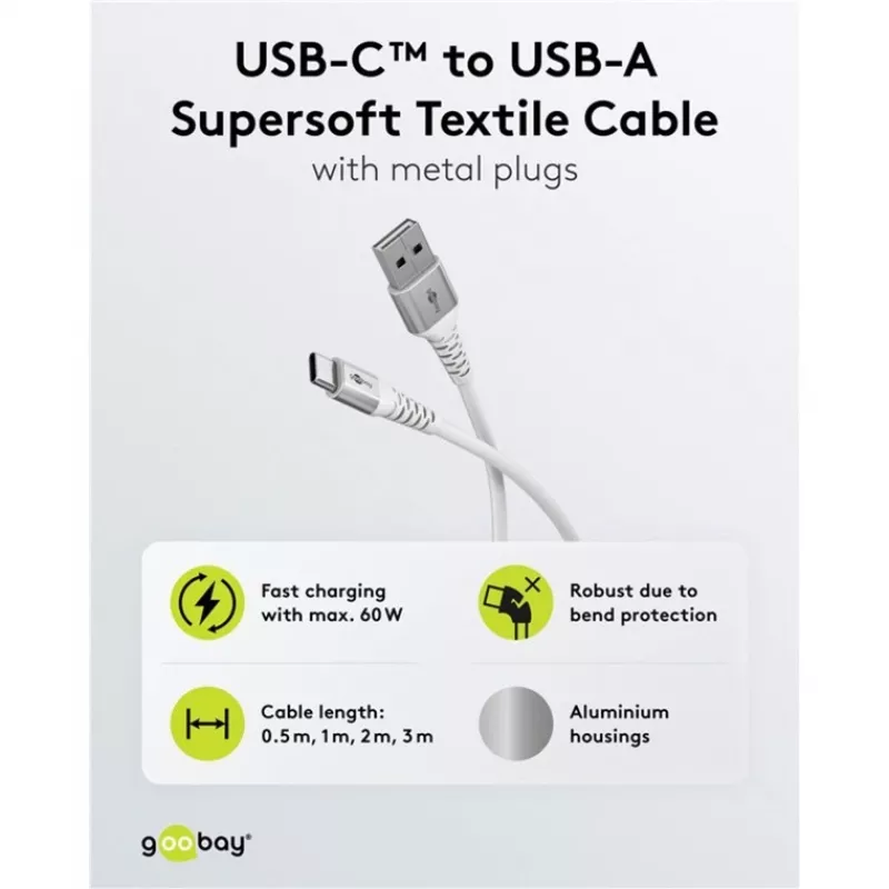 Goobay 74532 USB kábel biely