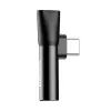 Baseus audio adaptér USB-C na minikonektor 3,5 mm + USB-C (čierna)