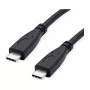 ROLINE RM USB 3.2 Gen 2 kábel, C-C, samec/samec, 4K UHD-1, 10Gbit/s, Emark, 100W, čierny, 1 m