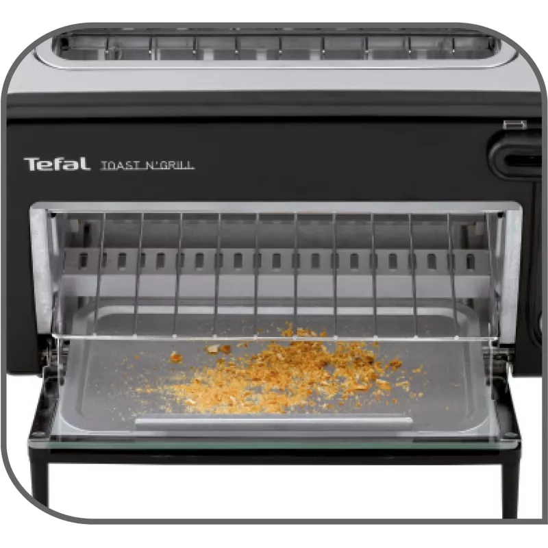 Hriankovač Tefal TL6008 2 plátky 1300 W hliník čierny