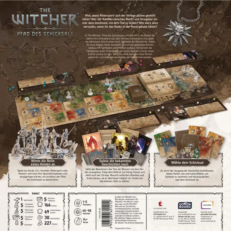 Spoločenská hra Asmodee The Witcher: Pfad des Schicksals Deluxe Edition – stolová RPG/strategická hra