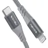 USB 2.0 adaptérový kábel, konektor samec USB-C > konektor samec Lightning (strieborná/sivá, 1 meter, PD, opláštený)