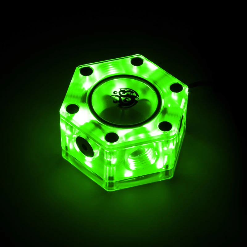 Indikátor prietoku BitsPower Hexagon Flow Indicator-RGB BP-HFI-RGB — RGB osvetlenie, šesťuholníkový dizajn