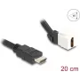 DeLOCK Keystone modul kábel HDMI samec na zásuvku 45° zahnutý 8K 60 Hz 20 cm čierny