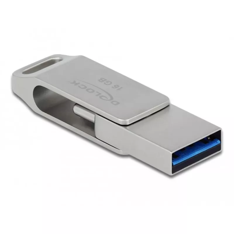 USB flash disk DeLOCK 16GB USB-C Type-A kovové puzdro