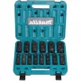Makita E-16586 nástrčné kľúče pre rázový uťahovač sada nástrčných kľúčov čierna, zelená