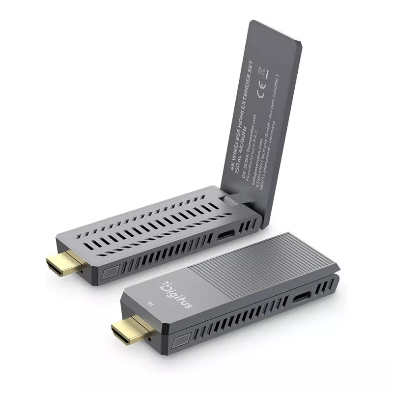 Bezdrôtová sada HDMI extender DIGITUS DS-55359 — 4K/60 Hz, 150 m, AV vysielač a prijímač