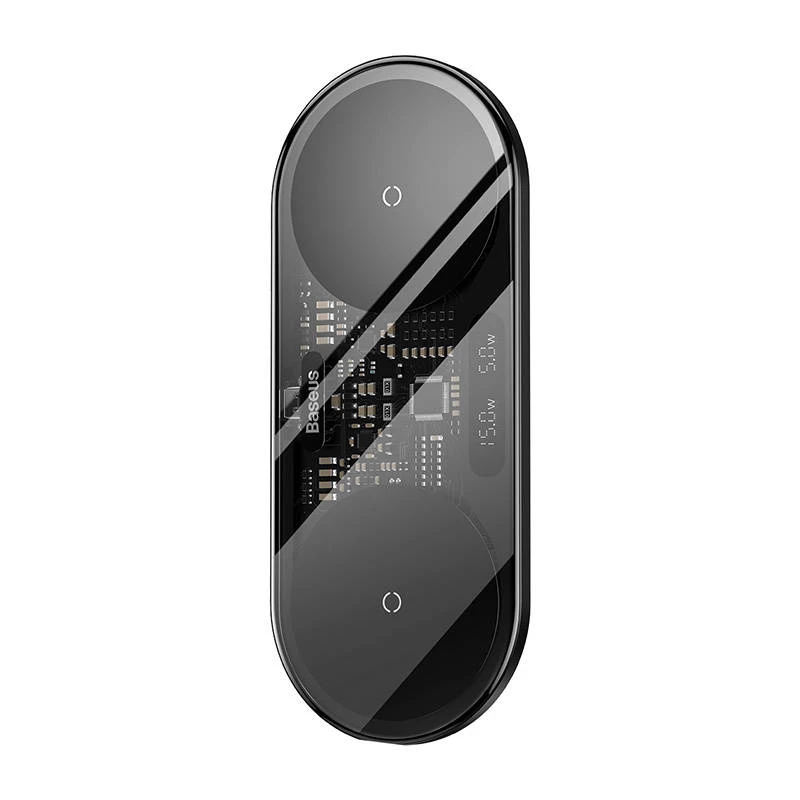 Baseus 2In1 20W digitálny LED displej slúchadlá čierne bezdrôtové nabíjanie