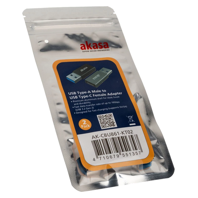 Káblový adaptér USB Type-A na USB Type-C Akasa AK-CBUB61-KT02