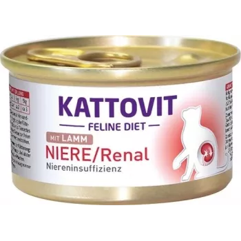 KATTOVIT Feline Diet obličky/Renal jahňacie - mokré krmivo pre mačky - 85 g