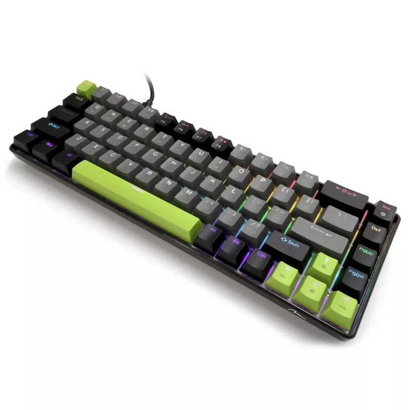 Mechanická klávesnica MEDIA-TECH MT1260 Red Core MX60, 60% formát, spínače CHERRY MX Red, RGB podsvietenie, USB, zelená