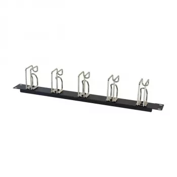 Rack panel na vedenie káblov 1U kovový s 5 veľkými držiakmi, ALLNET ALL-S0002251, čierny