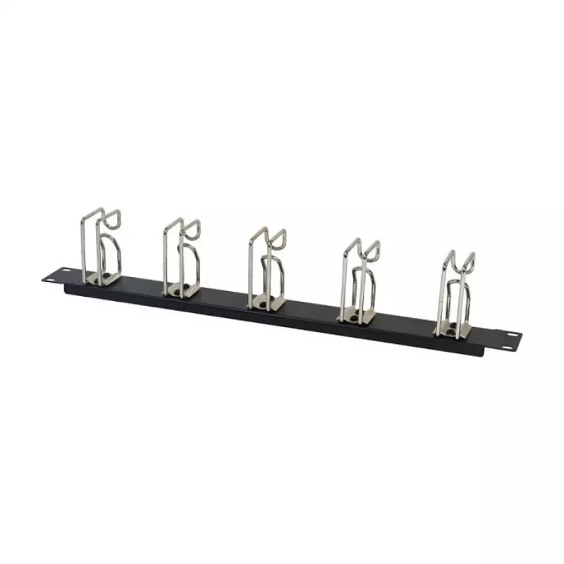 Rack panel na vedenie káblov 1U kovový s 5 veľkými držiakmi, ALLNET ALL-S0002251, čierny