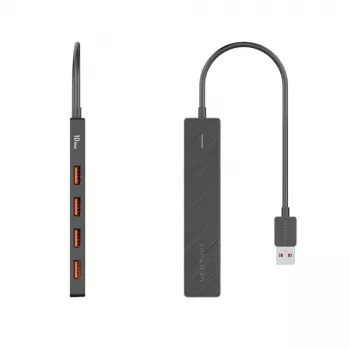USB 3.2 Gen 2 5-in-1 multiport hub Vention CHOBB — 5 portov (4× USB 3.2 Gen 2 Type-A, 1× USB 3.2 Gen 1 Type-A), 0,15 m, ABS, čierny