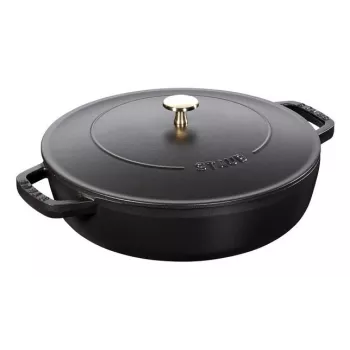 Sauteuse ZWILLING STAUB BRAISERS okrúhla 28 cm, čierna, dno-Ø 22,2 cm