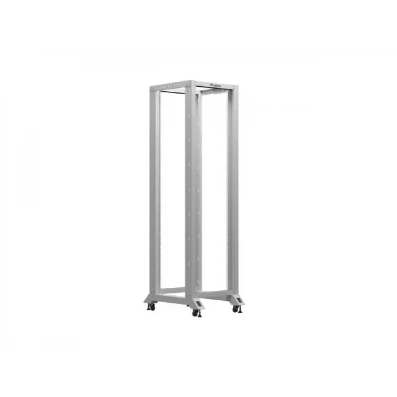 19-palcový otvorený rack LANBERG 42U, hĺbka 800 mm, šírka 600 mm, sivý