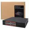 Sieťový switch QOLTEC 52364 — Gigabit Ethernet PoE 16xRJ45, 2xSFP