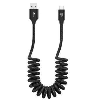 USB na USB-C dátový kábel Tellur Extendable 3A 1,8 m čierny